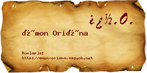 Ámon Oriána névjegykártya